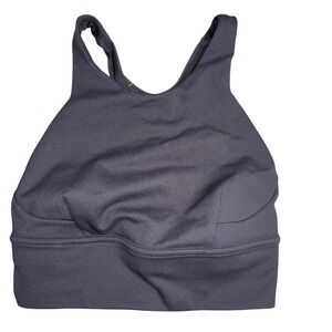 Lululemon Black Wunder Train Long Line Size 2 High Neck Sports Bra